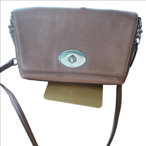 Coach Crosstown Crossbody Pebbled Leather Saddle Brown With Nickle Hardware